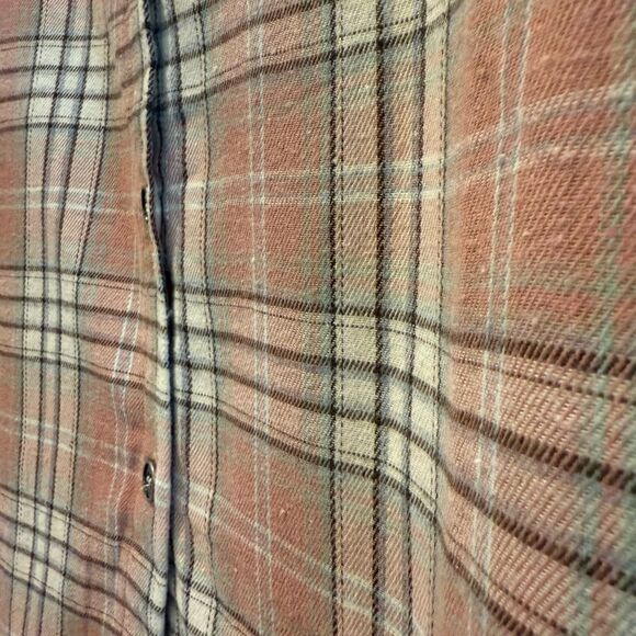 Pink Lily Button Down Flannel Shirt Front Pocket Pink Flannel Size Small - Picture 4 of 10